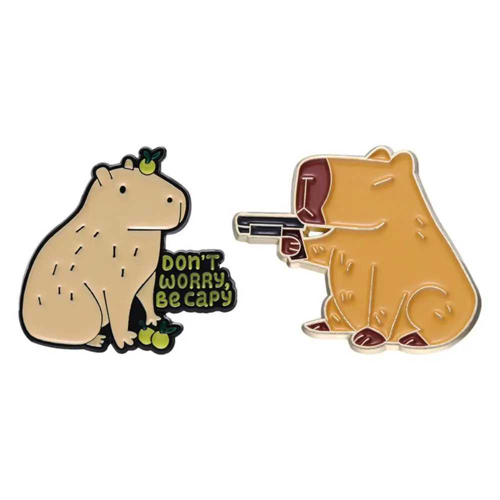 Dont worry about making jewelry brooches strapless brooches enamel animal Capibala brooches cute lapel Capibala badges and skins W240815
