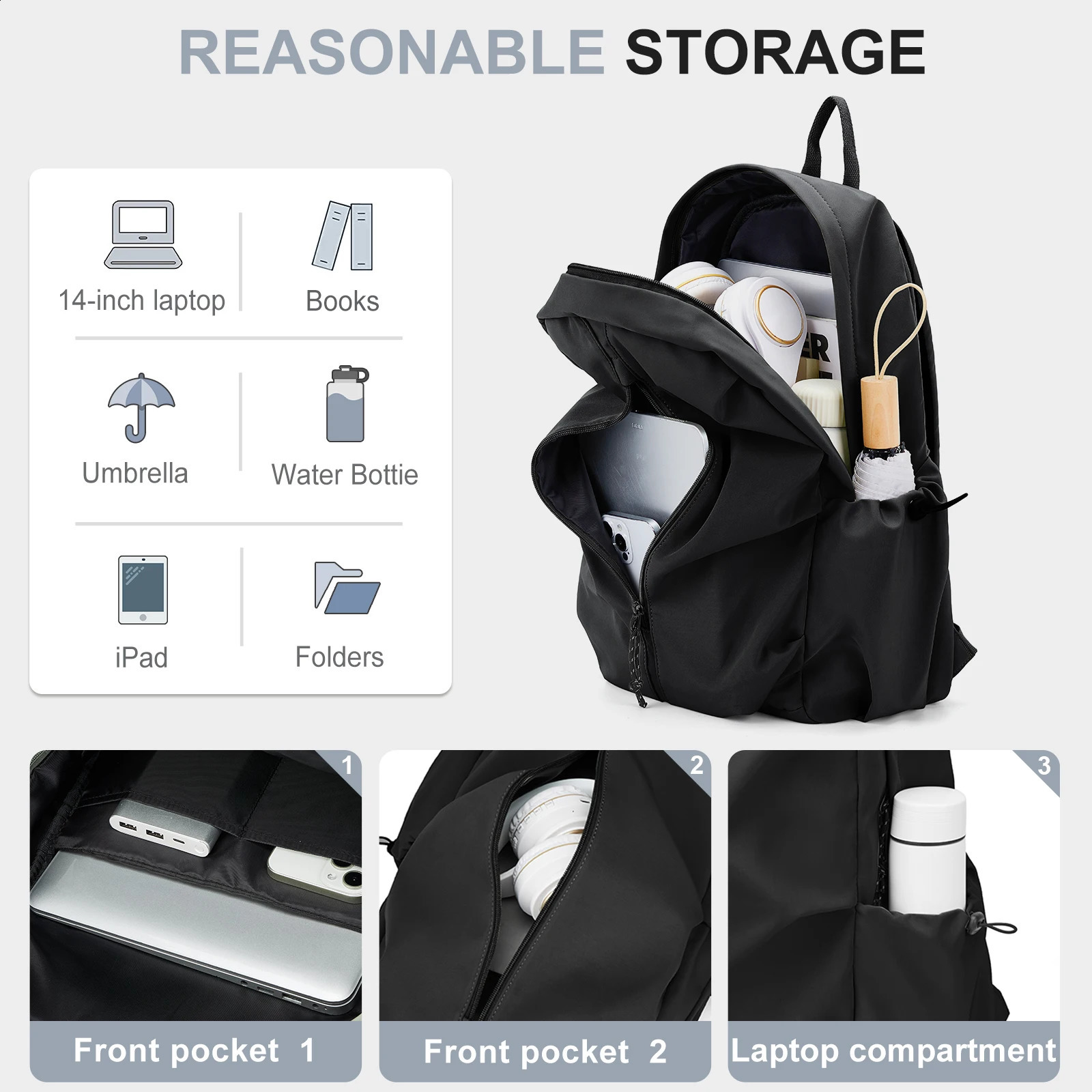 School Backpack Mens rens Backpack School Bag Versatile Japanese Backpack Unisex Book Bag Student Backpack 240813