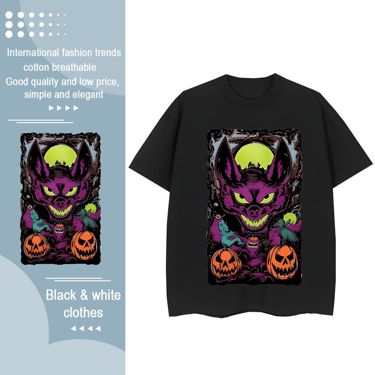 Cool Man T Shirts pumpkin Breathable Short Sleeve Anime Printing Street DIY Printed 100% Cotton 230g Men Tshirts New Designer Tees Shirts