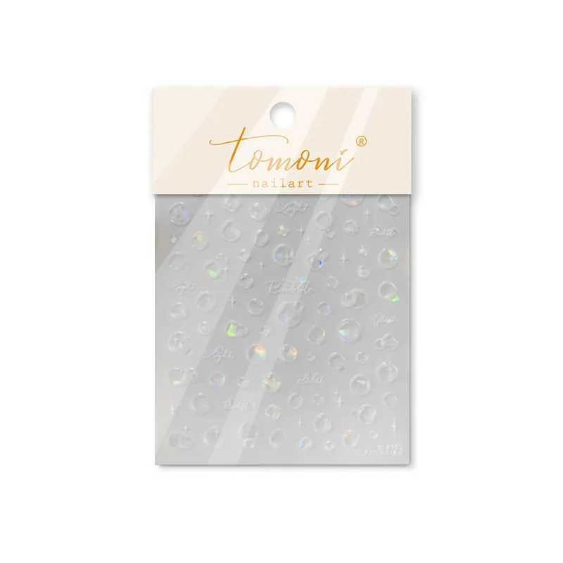 1 piece 5D shell light nail art sticker cute dreamy water bubble dolphin sticker hot stamping adhesive cute symbol nail stickerXJ240814