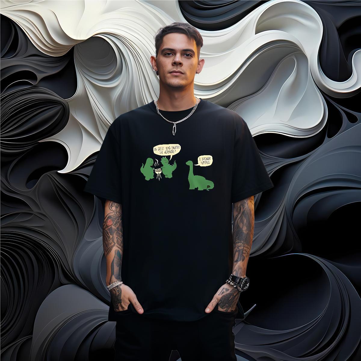 TOP Quality T-Shirts dinosaur Breathable Short Sleeve Casual Custom Big Size 230g Pure Cotton Men Tops Tees DIY Customized Clothes