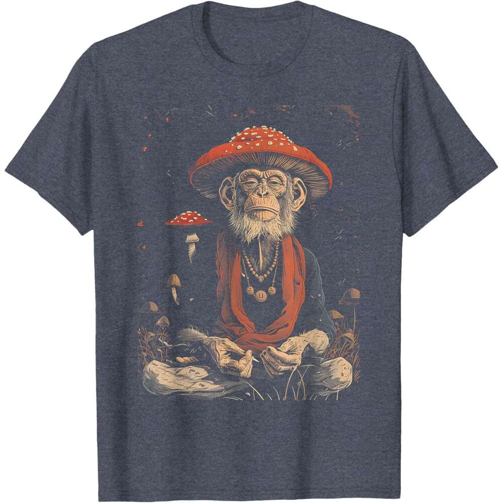 2025S Fashion Designer T Shirt For Mens Spiritual Monkey Meditating On A Mushroom Gifts Funny T Shirt Shirts Tshirt Graphic Tee Casual Tops Clothes Sh