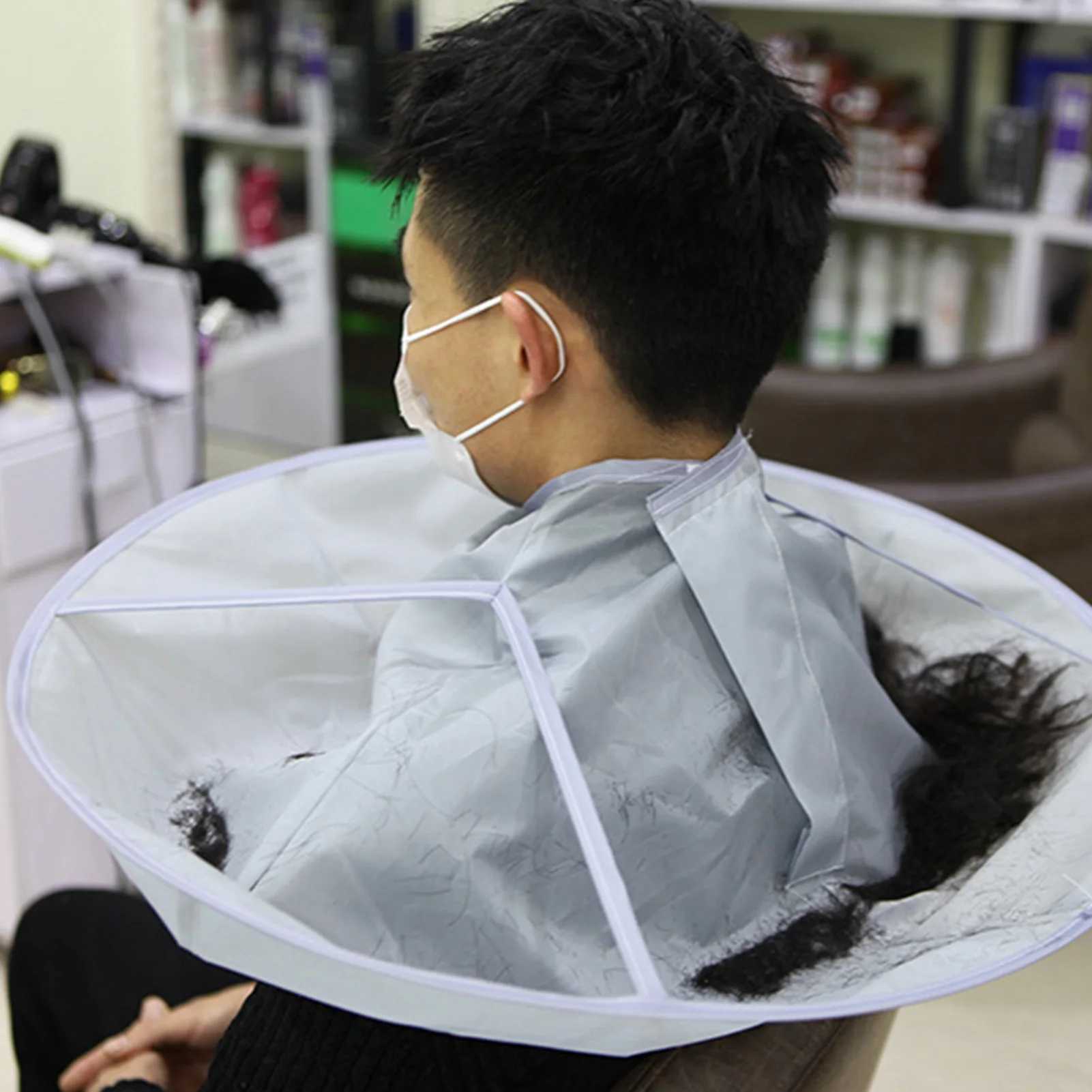 Hair cutting angle lightweight folding umbrella design for adult and childrens hair cutting barber cloth W240814