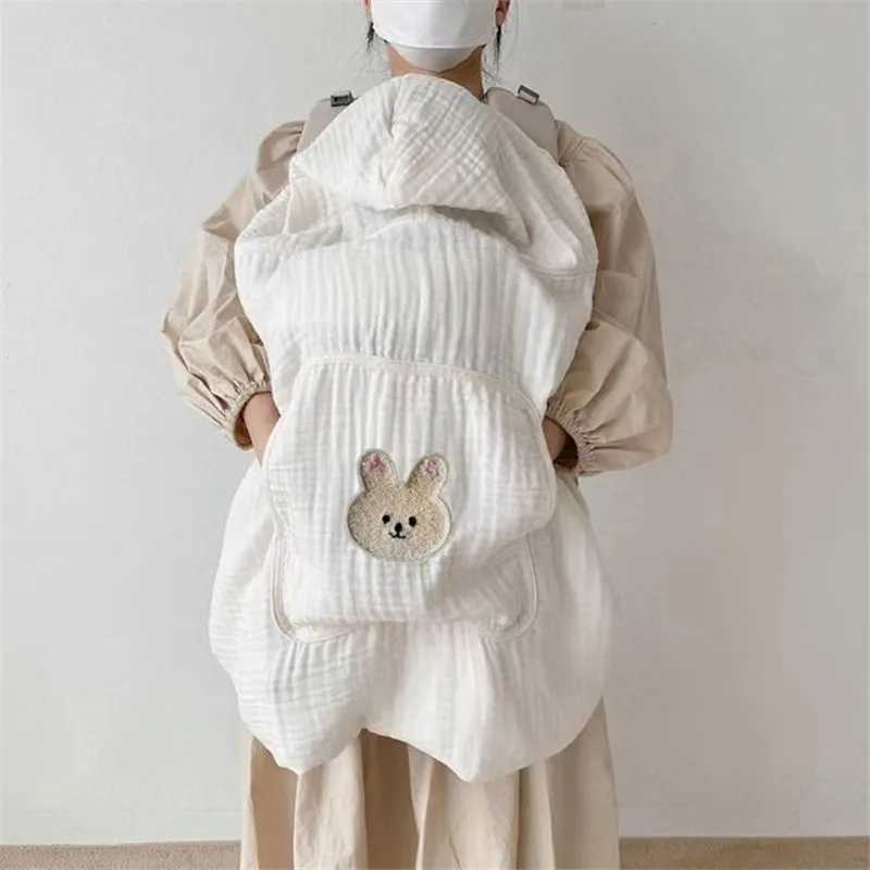 Baby Bear Swaddle Wrap Summer Windproof Multifunctional Baby Blanekt Soft Cotton Cloark Cape Hooded Bath Towel Stroller Blanket Y240815