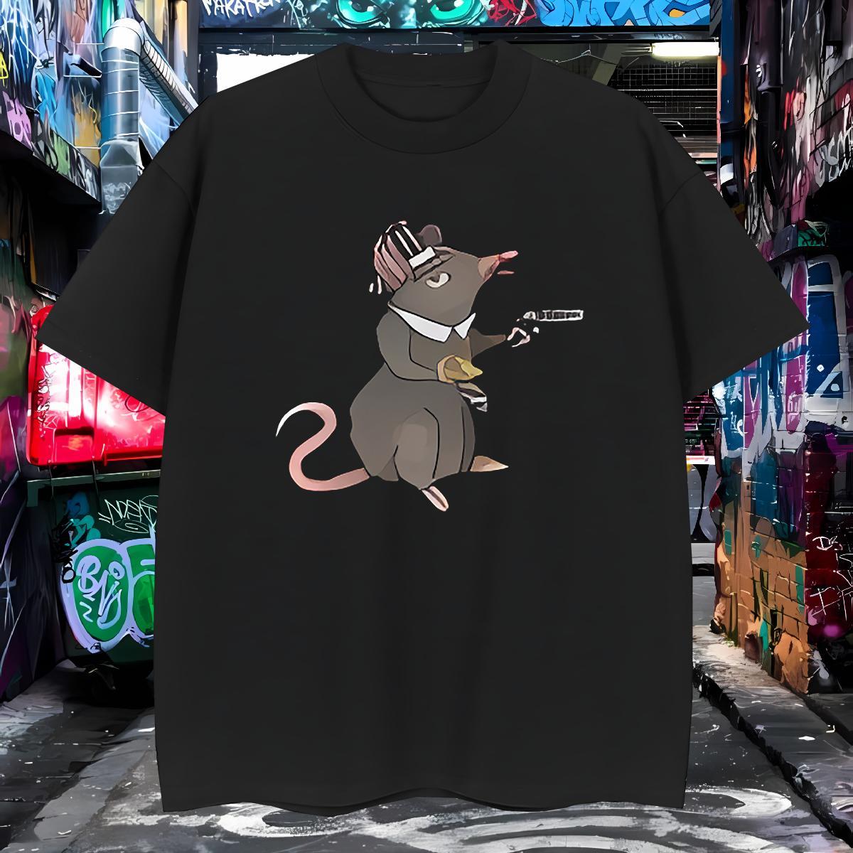 Unisex T Shirts Men mouse Breathable Soft Daily Wear Black White 230g 100% Cotton Tshirt for Man Woman Factory Direct Top Tees