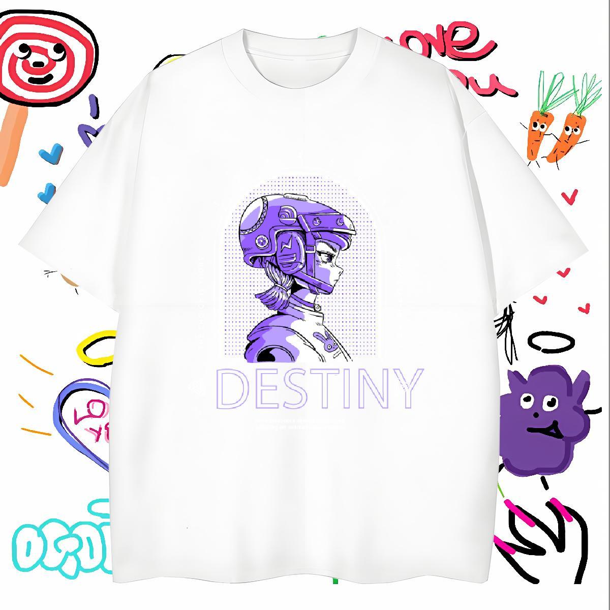 T Shirt For Man 100% Cotton 230g portrait Daily Wear Short Sleeve O-Neck Plus Size Cartoon Men Clothes T-Shirt Classic TOP Quality Top Tees