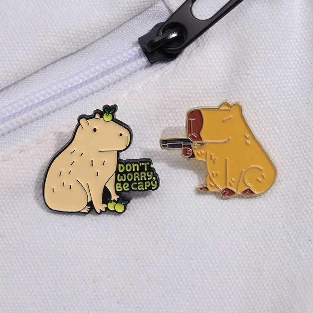 Dont worry about making jewelry brooches strapless brooches enamel animal Capibala brooches cute lapel Capibala badges and skins W240815
