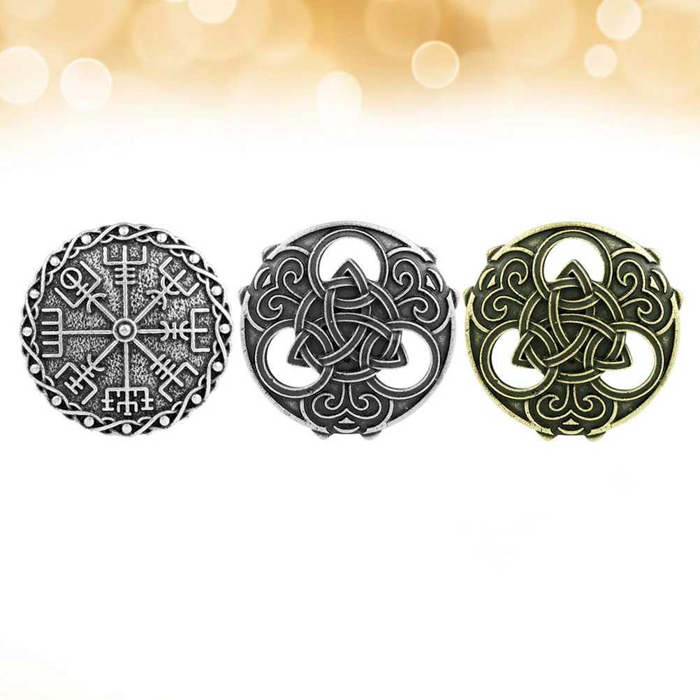 3 Viking brooches creative brooches retro clothing brooches round guest appearance W240815
