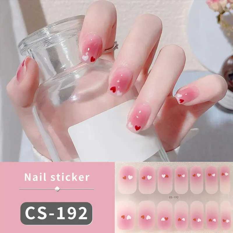 Flower Full Cover Nail Sticker Press on Full Nail Wraps Adhesive Long-Lasting Manicure Quick Nail Design Decals for Nail StarterXJ240814