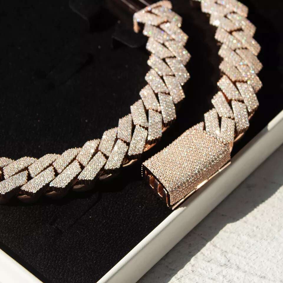 Custom Rapper Heavy Hip Hop Jewelry Mens Vvs Diamonds Sterling Sier Cuban Link Chain Iced Out Moissanite Chains