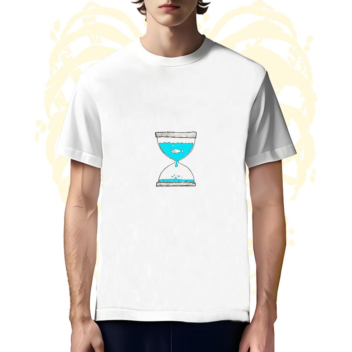 Free Shipping T-Shirts for Men fish O-Neck Short Sleeve Casual DIY Anime 230g Cotton Men Clothes T-Shirt Classic Casual Top Tees
