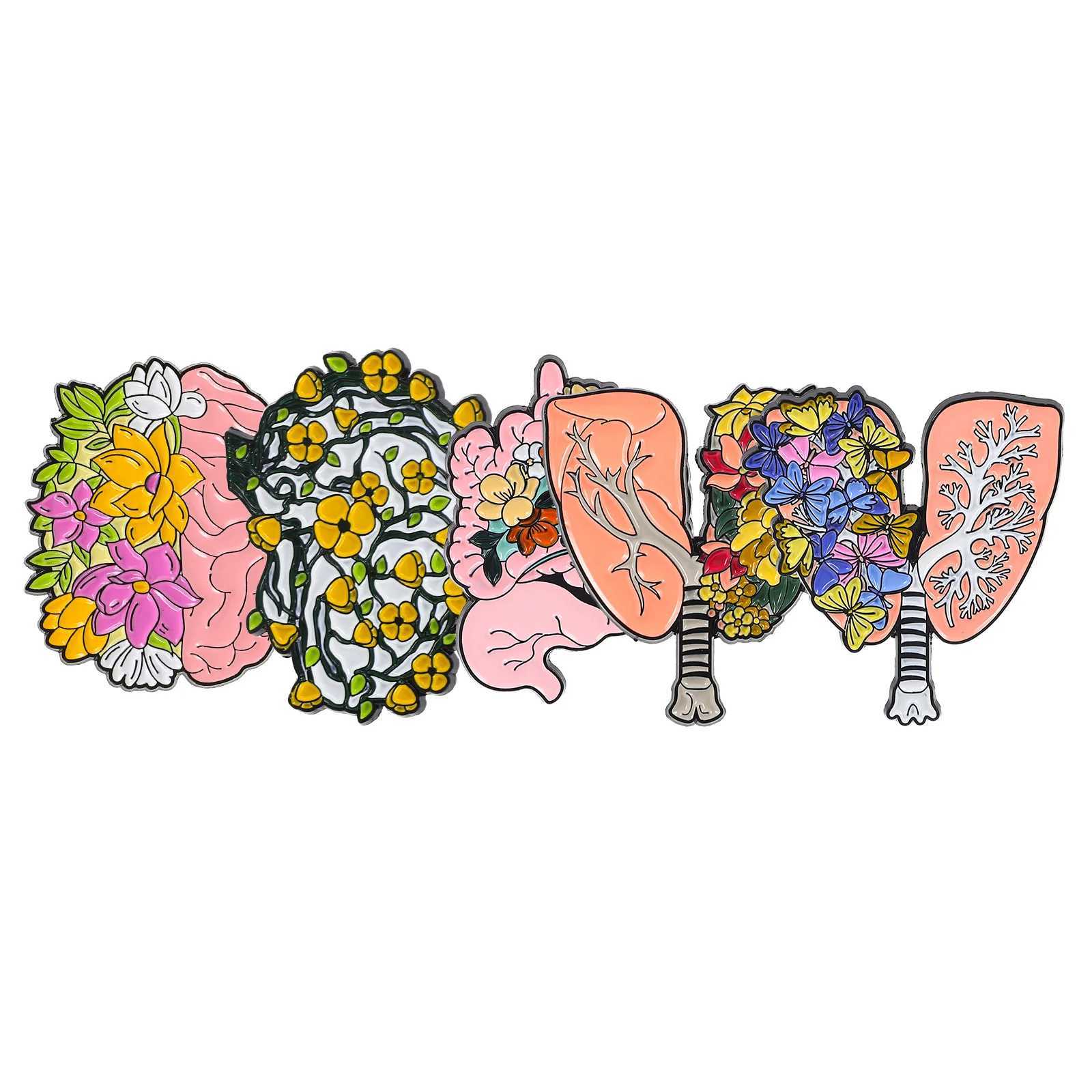 5 Brain Brooch battery metal brooches biological backpacks shawls clothing hats enamel womens brooches W240815