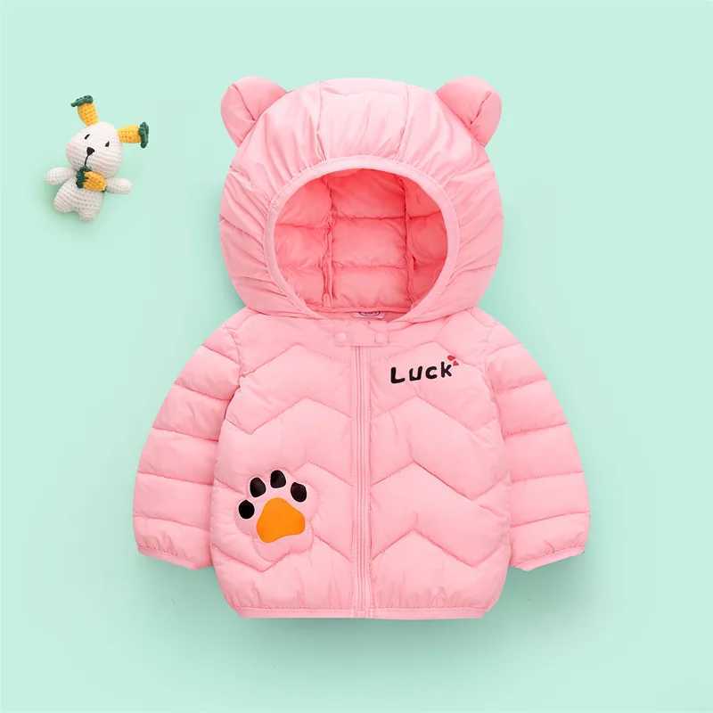 Childrens warm cotton apron jacket girl boy cartoon animal tiger jacket cute thick ear hooded jacket 1 2 3 4 5 years old W240814