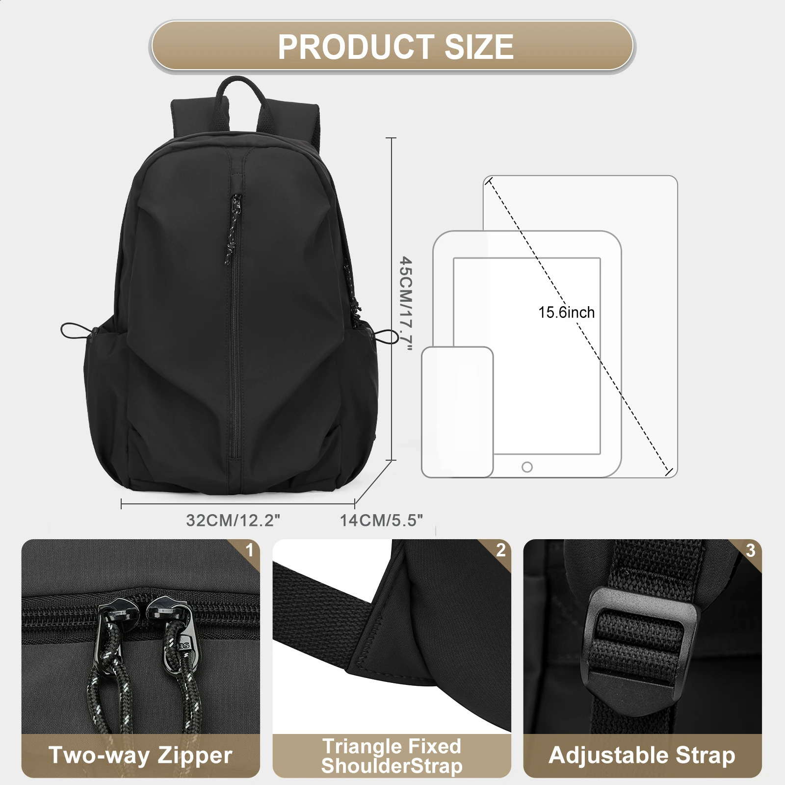 School Backpack Mens rens Backpack School Bag Versatile Japanese Backpack Unisex Book Bag Student Backpack 240813