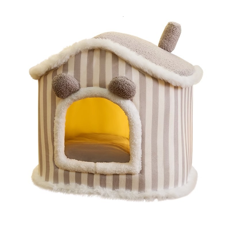 All Season Plush Pet Snle Spot - Easy Clean Up Cat and Puppy Nest with Detachable Cover