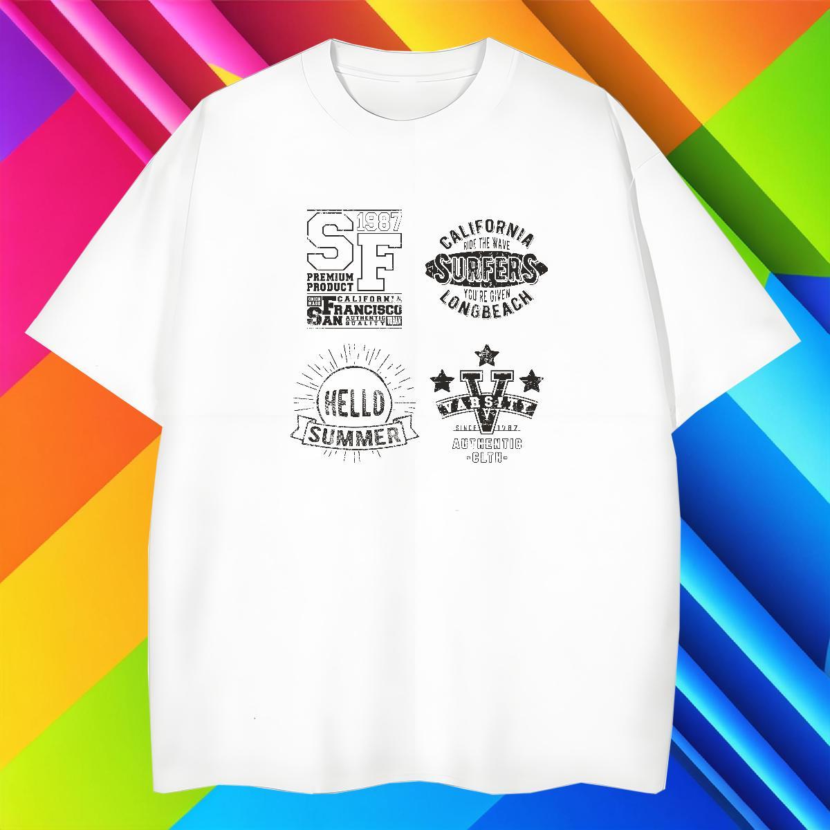 Classic Men Tshirts Hip Hop 230g 100% Cotton Skull Breathable Short Sleeve letter T Shirt For Man Classic Casual Tee Shirt