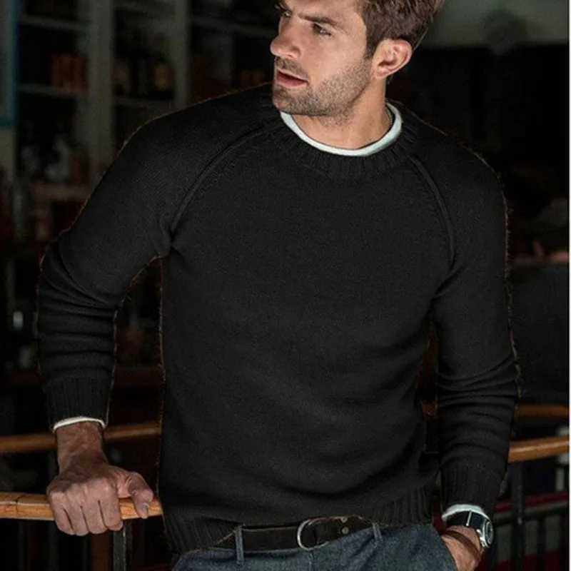 Autumn Winter Solid Sweater Men New Casual Slim Fit Mens Knitted Sweaters Comfort O-Neck Knitwear Pullover Men S-3XL Pull HommeXJ240814