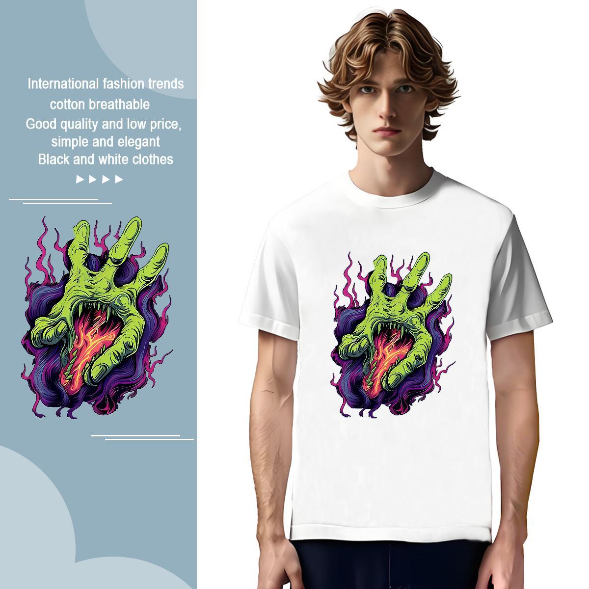 Men T Shirts 100% Cotton 230g painting Street O-Neck Short Sleeve DIY Printed Tshirts Fashion Designer Brand Tees