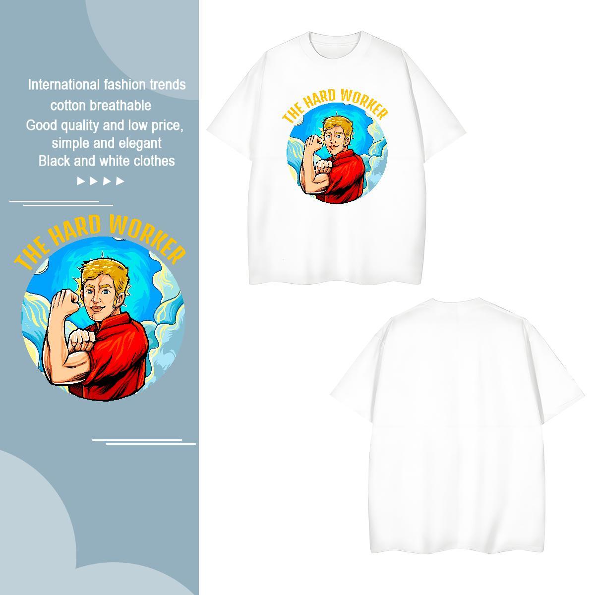 Man T Shirts 230g Cotton portrait Daily Wear Short Sleeve O-Neck Customized Tshirt for Man Woman Classic Cool Design Polos