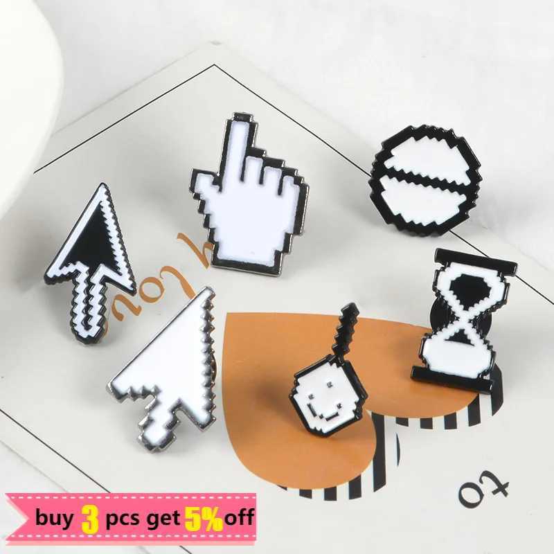 Classic pixel cursor Photoshop toolbar computer window mouse pointer hand arrow enamel brooch Ps Ai WASD badge W240815