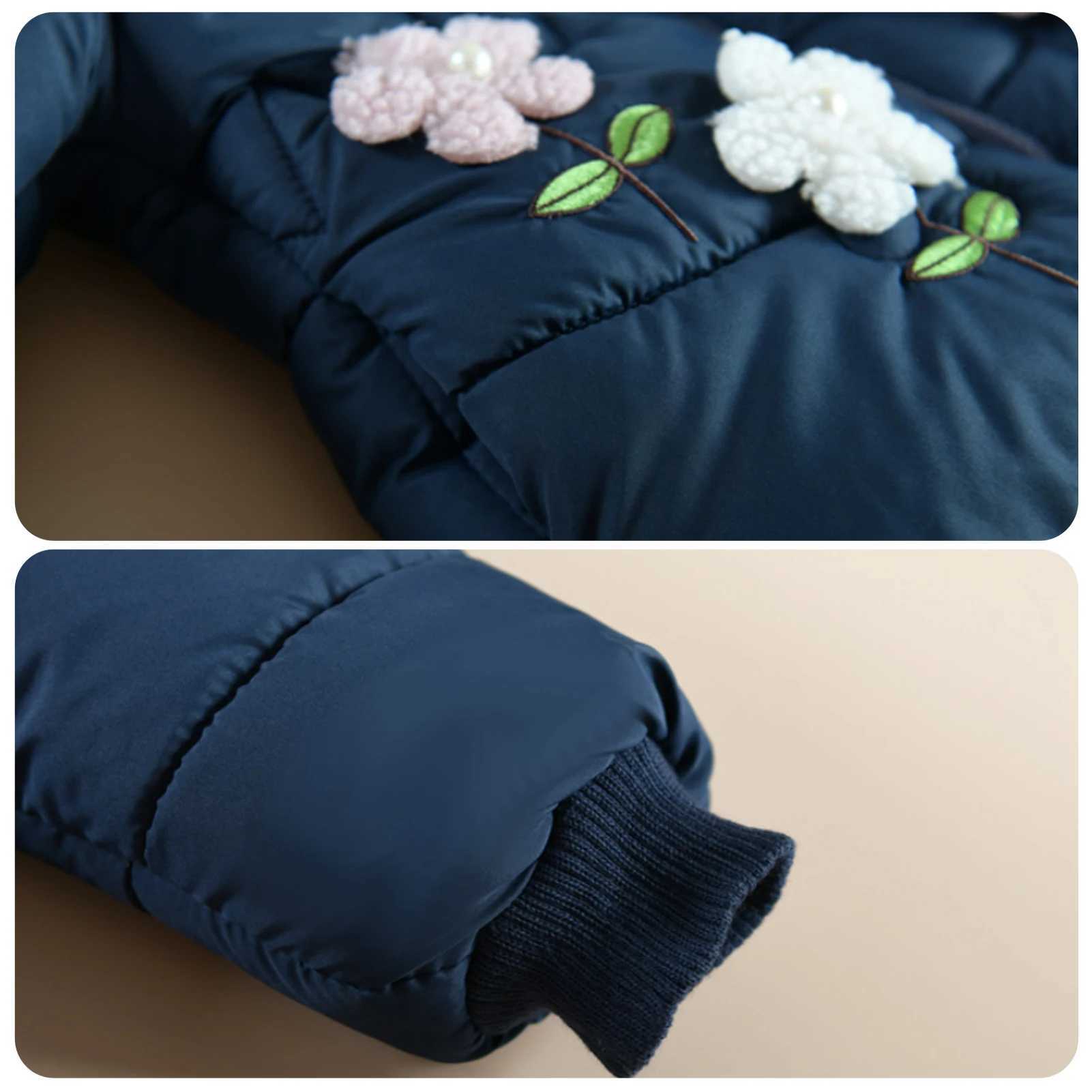 Baby down jacket thick and warm winter jacket for young children with fur hooded sweatshirt girls quilted jacket childrens inflatable jacket W240814