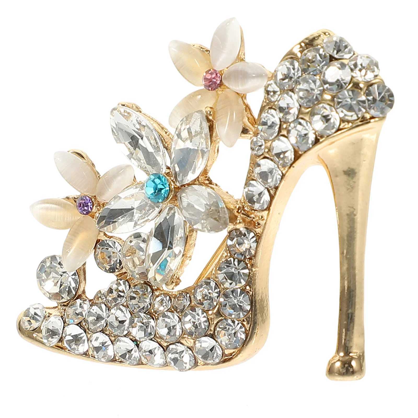 Rhinestone High Heels Elegant Brooch High Rhinestone Diamond 5 * 36cm Alloy Brooch Miss W240815