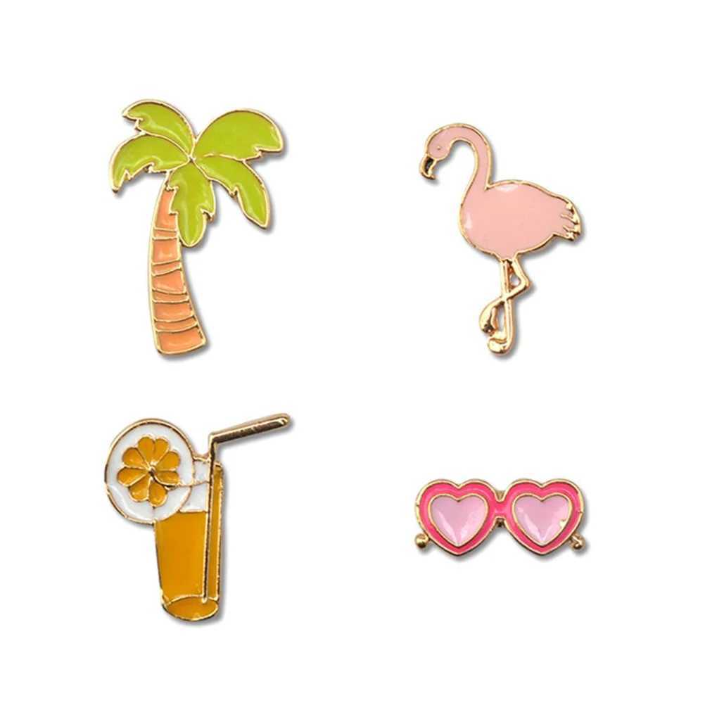 4-piece Hawaiian brooch set party brooch alloy brooch fashion accessory brooch badge (random style) W240815