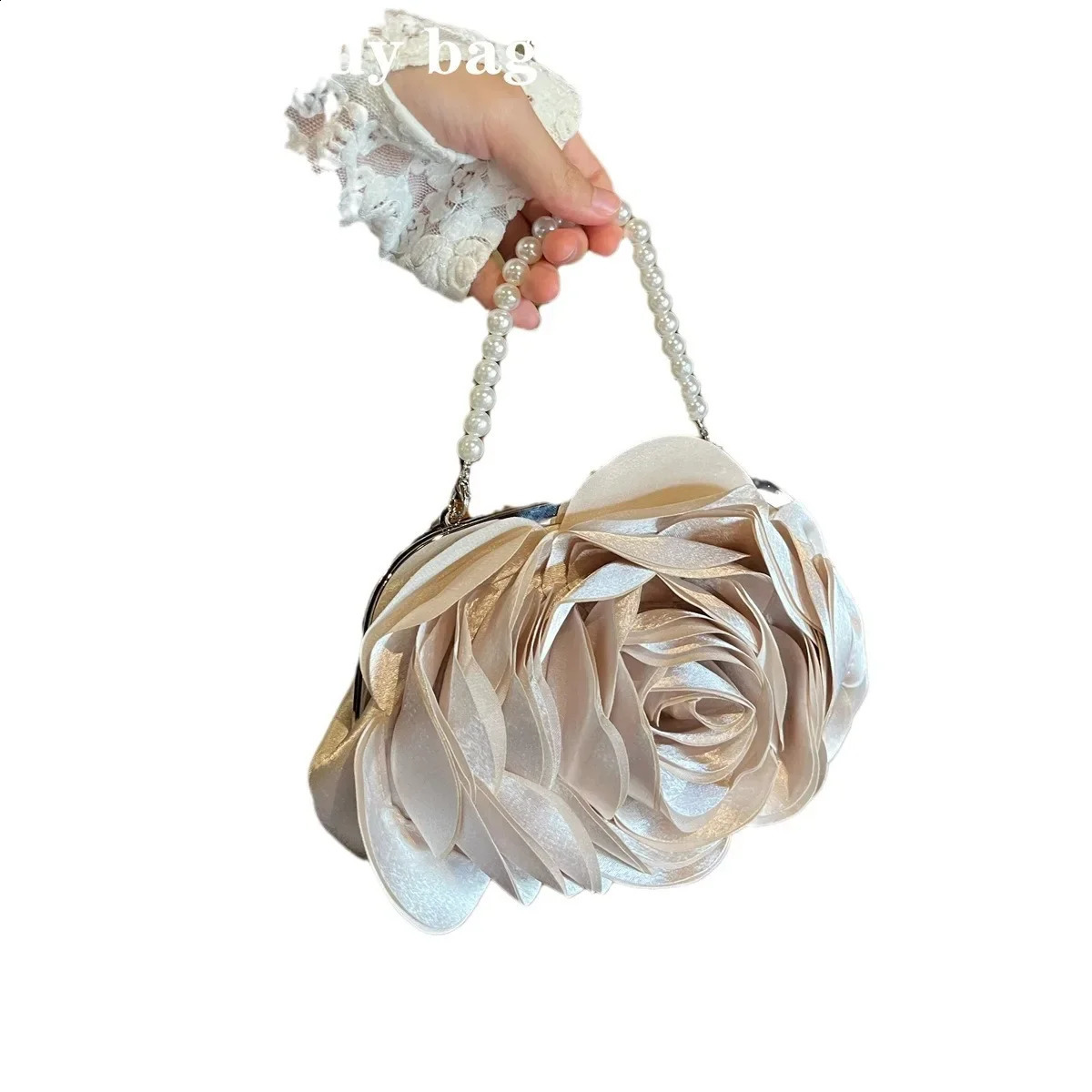 Evening Bag Fashion Flower Clutch Bag Women Wedding Handbag Pearl handle Lady Clutches Wallet Shoulder Chain Bag 240813