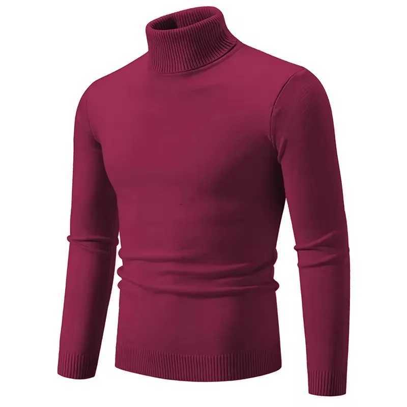 Cool New Trend Mens High Neck Sweater Pullover Knitted Warm Casual Men Clothing Knitted Sweater MenXJ240814