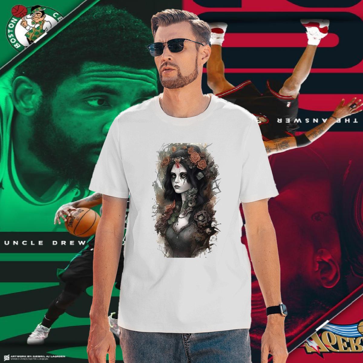 T Shirts Men 230g Cotton portrait Anime Printing Street Crew Neck Breathable Black White Couples T Shirts Free Shipping Loose Fit Clothings