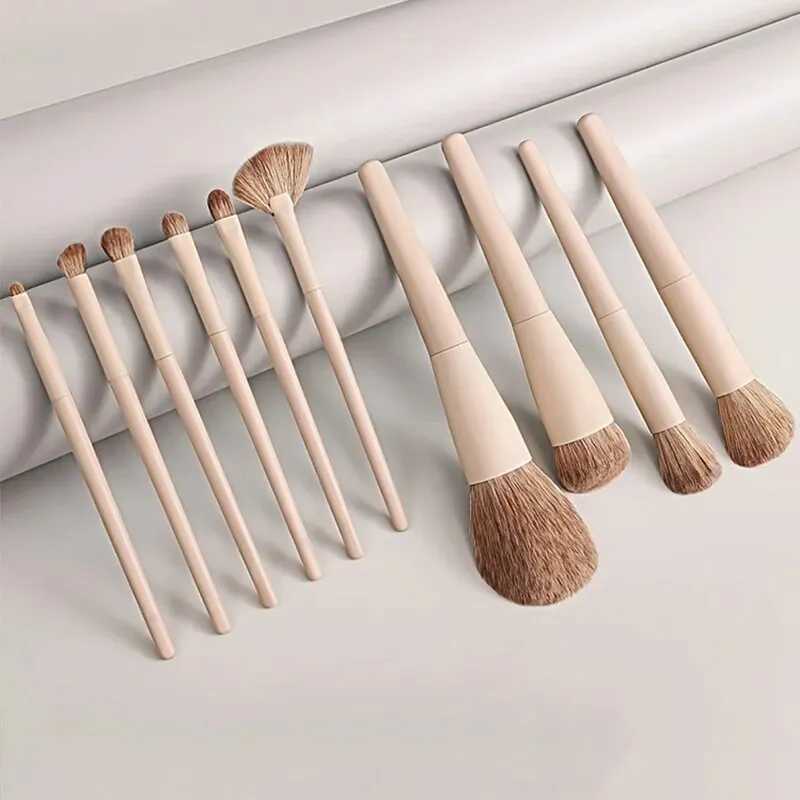 10 pieces of advanced cosmetic brush set Basic mixed brush eye shadow facial powder blusher concealer Highlight cosmetic tool W240814