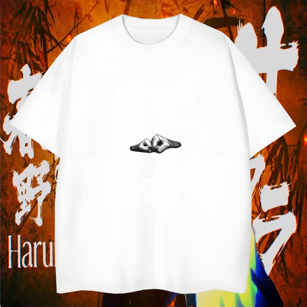 T shirt 100% Cotton 230g hands Casual Daily Wear O-Neck Short Sleeve Plus Size Cartoon Men Clothes T-Shirt DIY Wholesale Tops