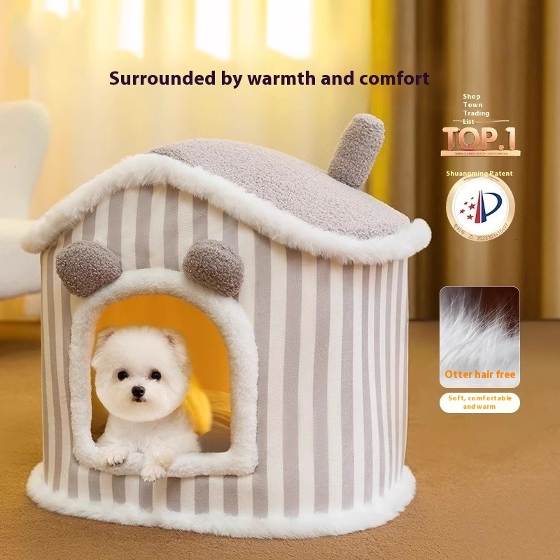 All Season Plush Pet Snle Spot - Easy Clean Up Cat and Puppy Nest with Detachable Cover