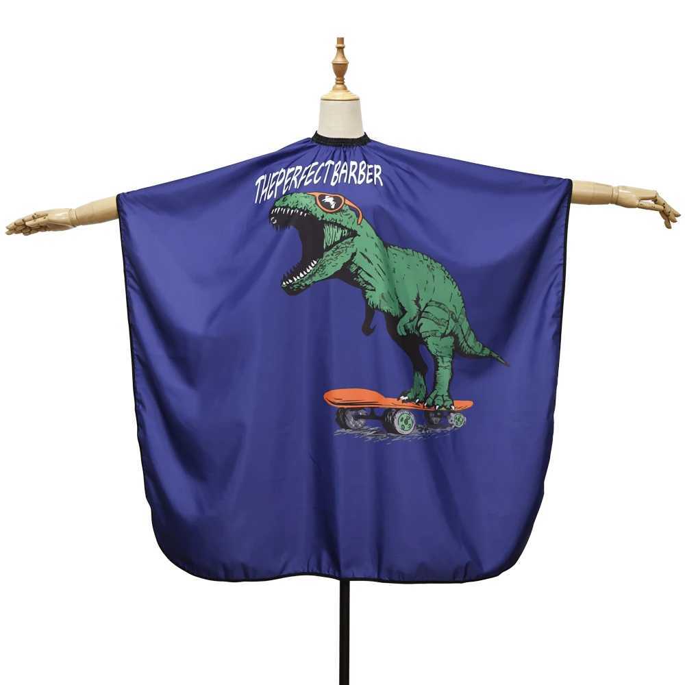 Childrens Hairdressing Corner Dinosaur Cartoon Pattern Hairdressing Salon Waterproof Barber Apron Childrens Hair Dye Styling Tool W240814
