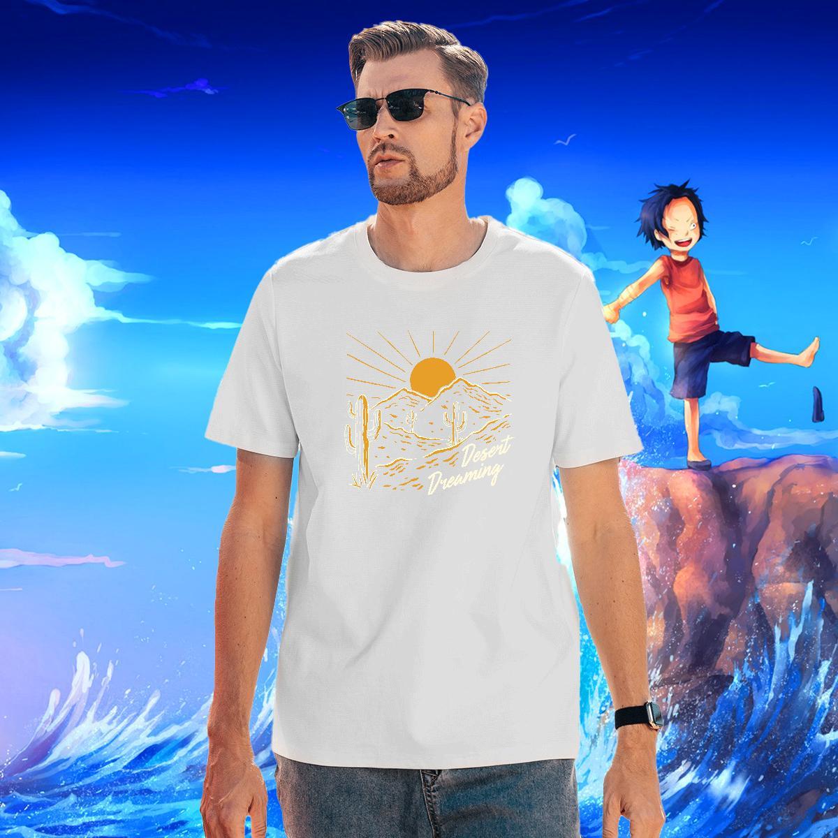 Wholesale Mens Tshirts Street 100% Cotton 230g Custom Cartoon Breathable Short Sleeve sun T-Shirts for Men New Tops Tees