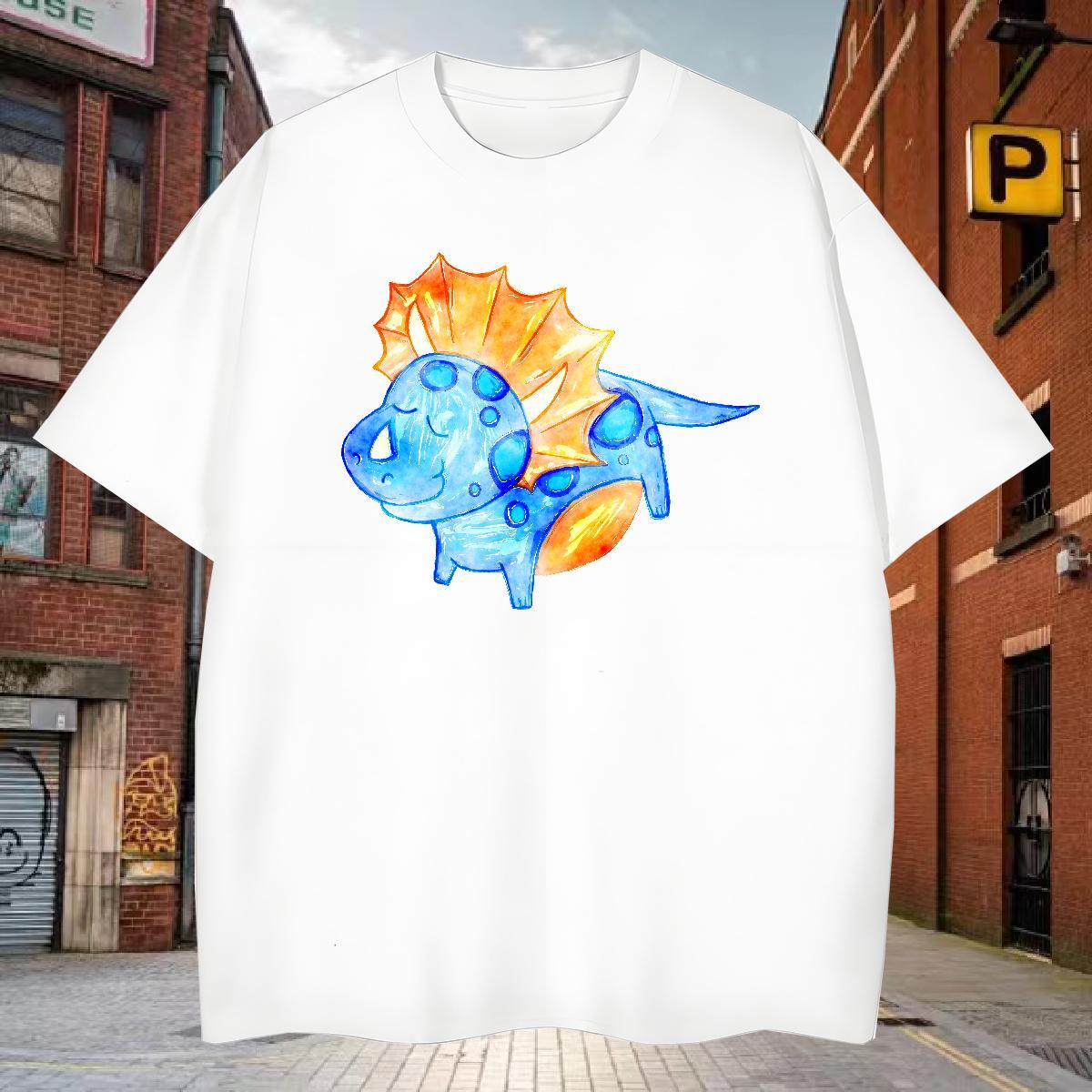 Designer T-Shirts dog Round Neck Short Sleeve Sport Anime Print 230g Cotton Men Tees Fashion Tops Shirt