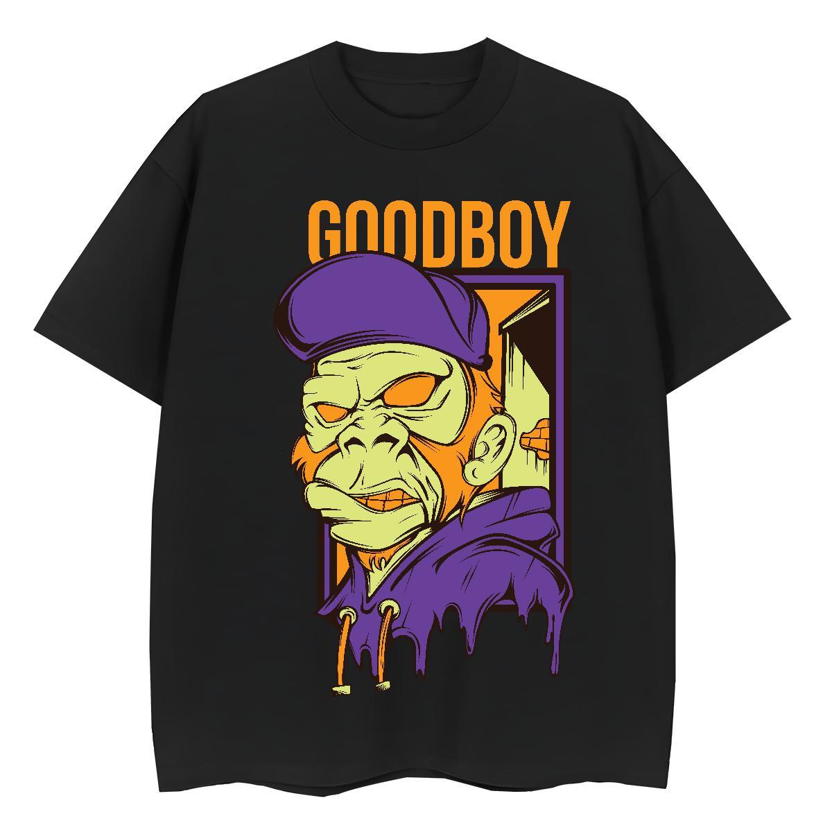 Brand Man T Shirts chimpanzee Crew Neck Sports Casual DIY 230g 100% Cotton Men Tees New Tops