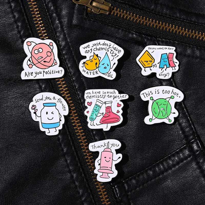 Chemical laboratory tools enamel pins beaver testing tubes molecular loops lapels badges backpacks cute cartoon jewelry gifts wholesale W240815