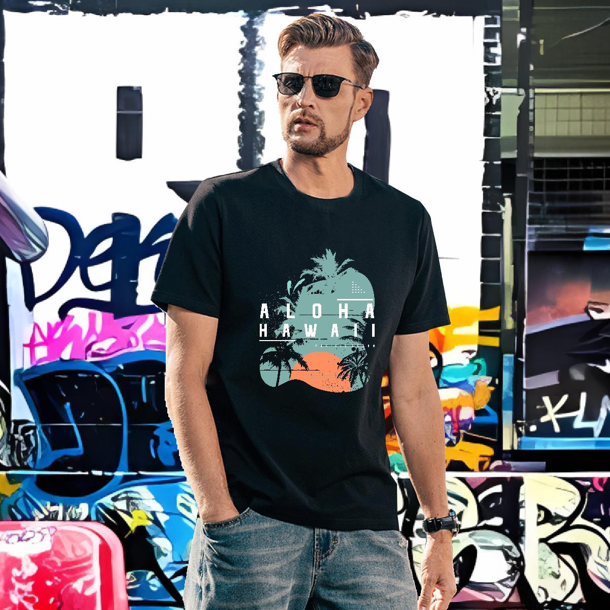 T Shirts Men 100% Cotton 230g icon Outdoor Round Neck Short Sleeve Black Oversized Tshirts Free Shipping Cool Design Tops