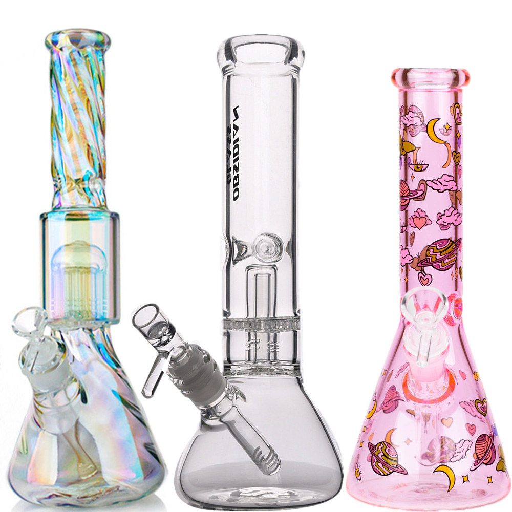 Glass Beaker Bong Downstem Perc Water Pipe Concentrate Hookahs Thick Shisha Bubbler for Smoking