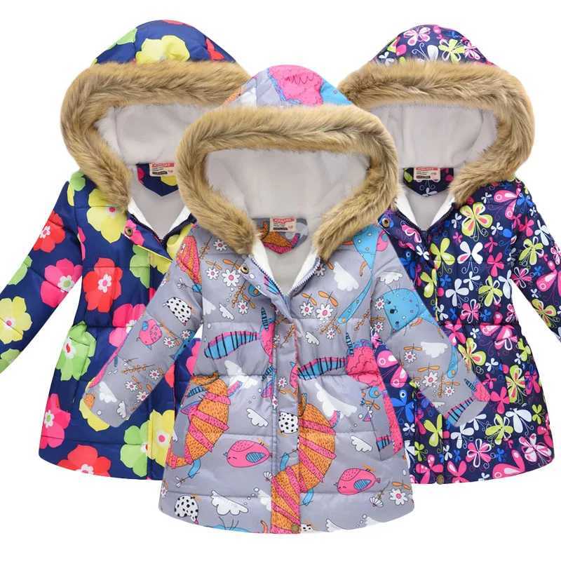Winter baby warm coat with faux fur clothing childrens snow jacket cotton padded jacket Parka W240814
