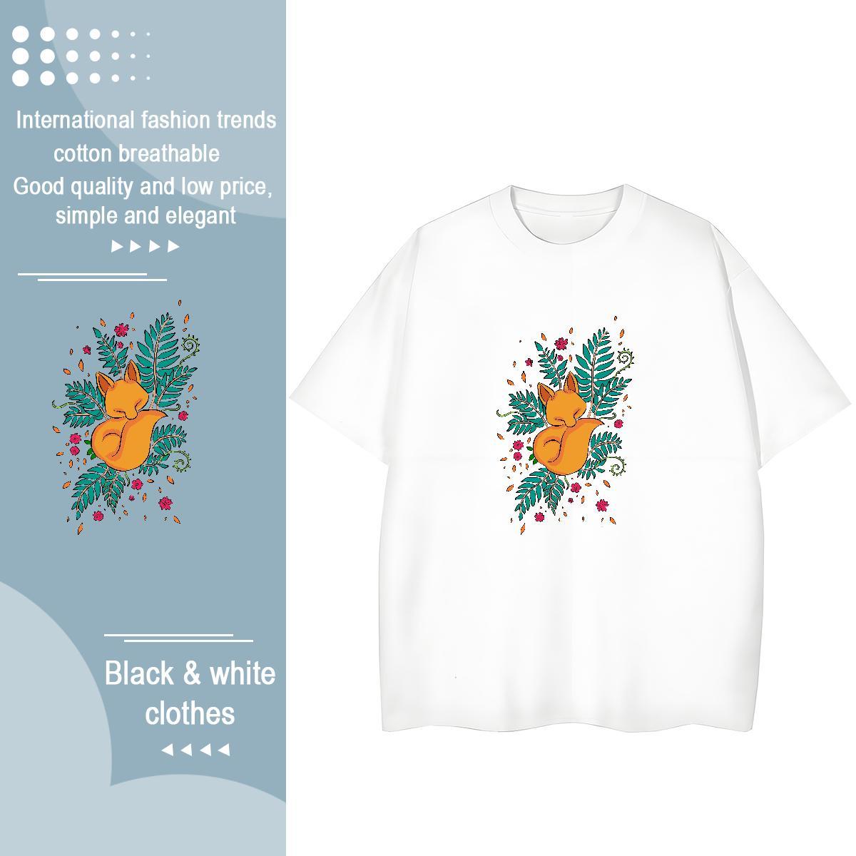 Designer Mens T Shirts fox Breathable Short Sleeve Home Outdoor Customized Print 230g Pure Cotton Tshirts Designer Fashion Tops Tees
