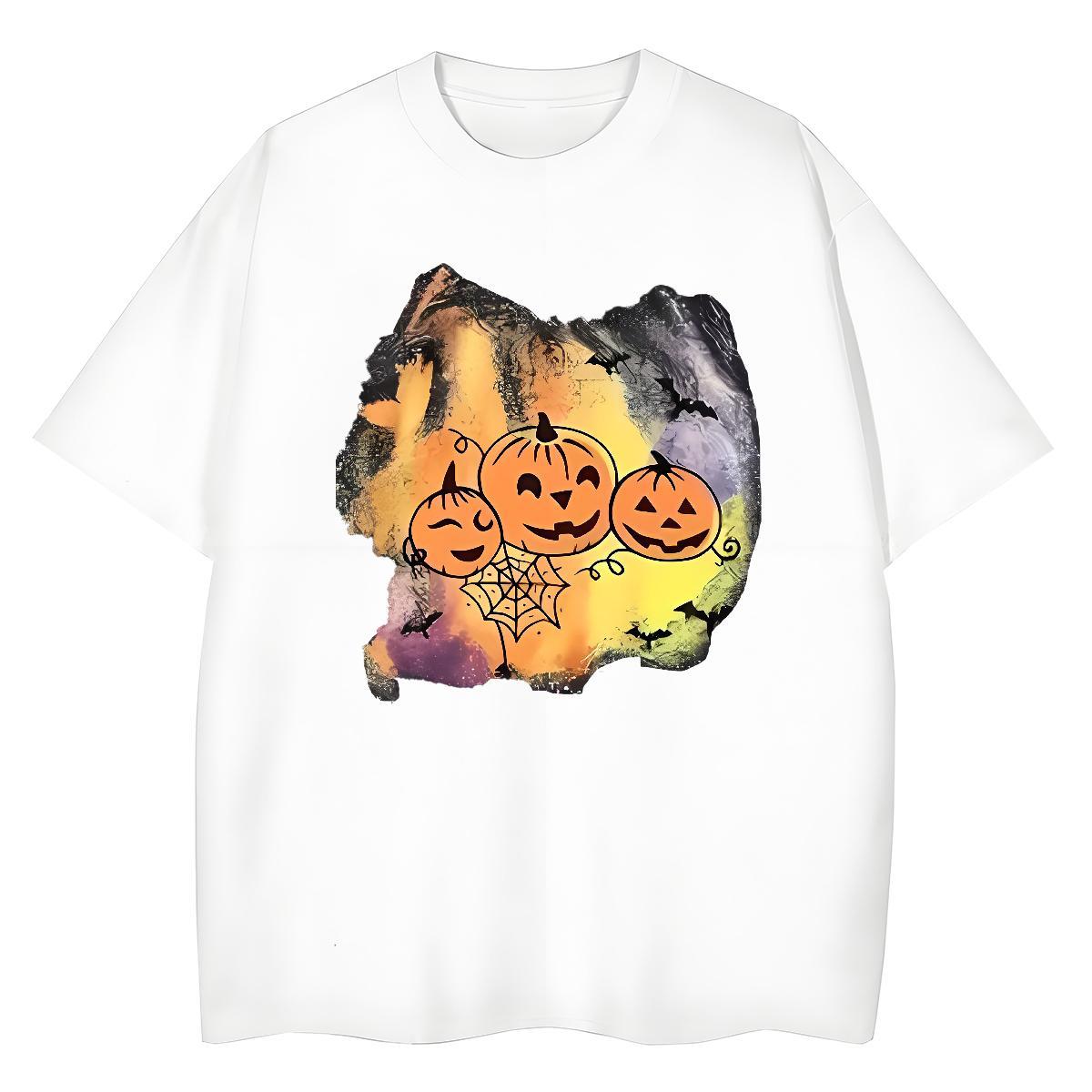 Wholesale Men T Shirts pumpkin Breathable Short Sleeve Street Casual Custom Printing 230g 100% Cotton Men Tees Fashion Designer Tops