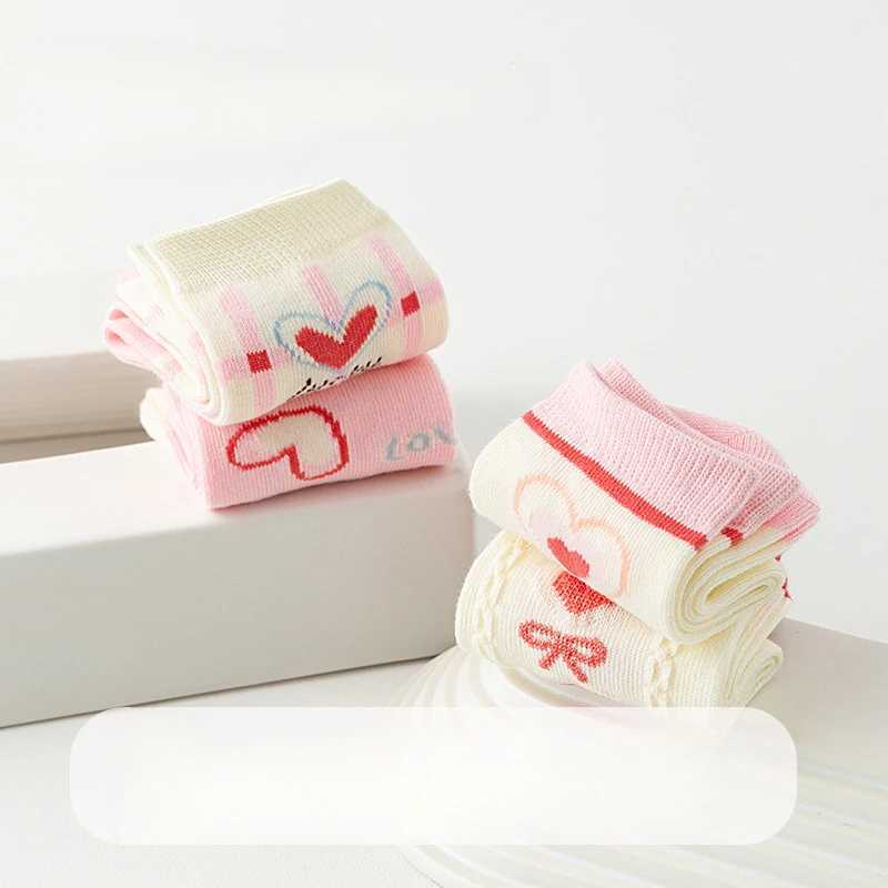 5 pairs/batch of childrens socks cute girls cute cotton outdoor travel sports socks Kaosu sportswear accessories W240814