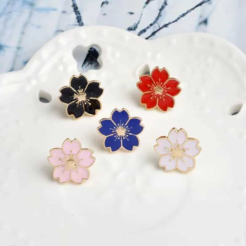 Black white red custom enamel cherry chest flower Versatile fashion clothing hat decorative alloy badge gift wholesale W240815