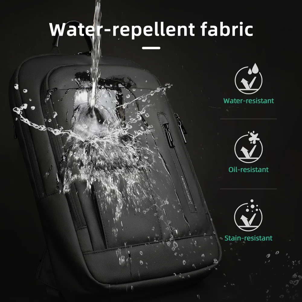 Heroic Knight Trend Backpack Men Multifunction Work Backpack for 15.6 Laptop Waterproof Slim Business Bag College Bag Male 240813