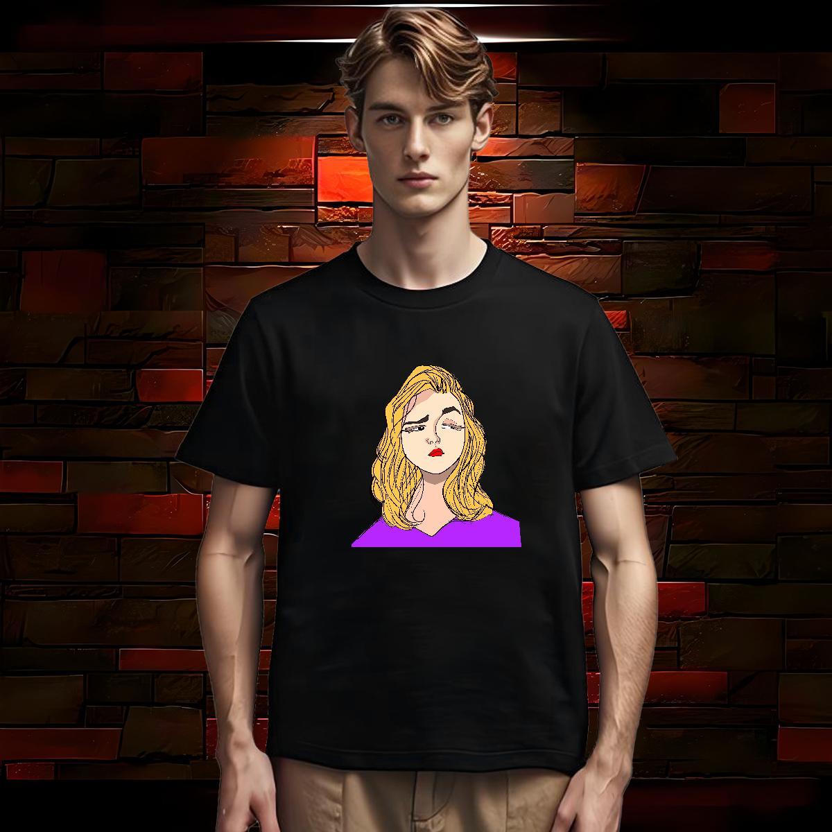 T Shirt For Man 230g Pure Cotton portrait Anime Printing Street Short Sleeve O-Neck Oversized Men Tees 2024 Designer Cool Design Tops Tees