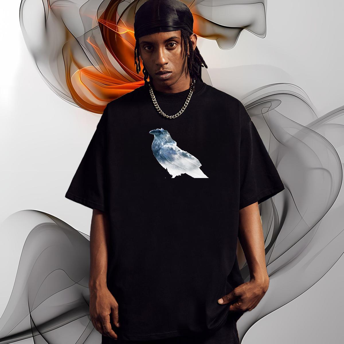Comfortable Men T Shirts bird Crew Neck Daily Outfit Plus Size Custom 100% Cotton 230g Mens Tshirts 2024 DIY Polos