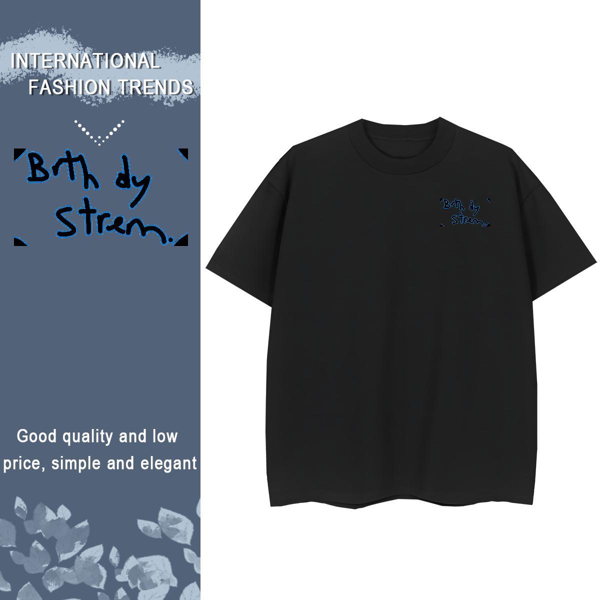 Free Shipping letter T Shirt For Man Casual Daily Wear Men Clothes T-Shirt 230g Pure Cotton Fashion New O Neck Short Sleeves Anime Print Tees Shirts
