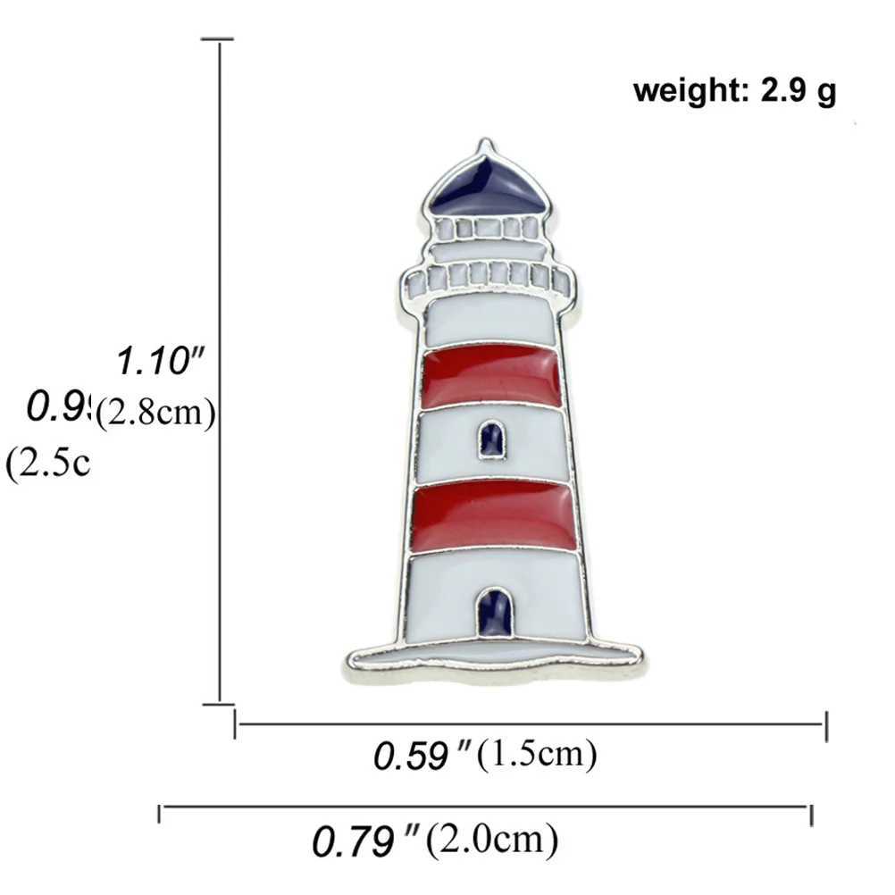 3-piece clip on loop alloy tropical fish lighthouse lapel vintage jewelry sailboat pin brooch clothing decoration W240815